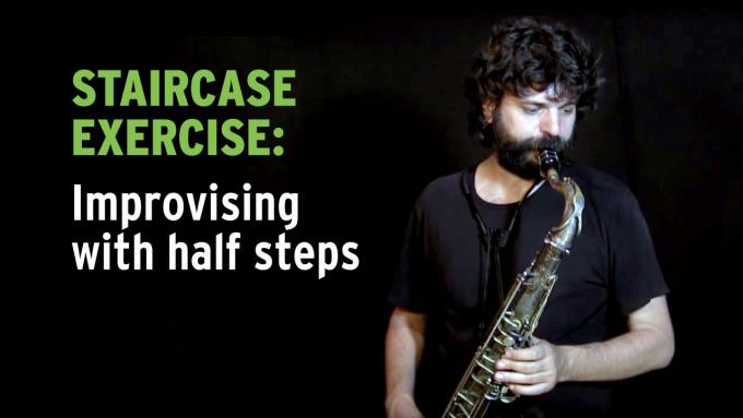 IFR Staircase exercise with half steps on tenor sax
